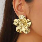 #Irregular golden flower rhinestones