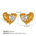 Eh771 White Stone Gold Stud Earrings