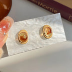 AM3 Oval Maillard Stud Earrings