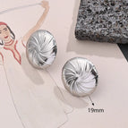 19mm (Needle Thickness: 0.7mm) / Vortex Pattern round Earrings (Steel Color) / 1 Pair/Package