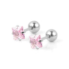 Steel Color Square Pink Zirconium / 0.8*6*4 * 4mm