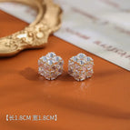 Golden Light Luxury Fashion High-end Zircon Earrings (S925 Silver Needle)