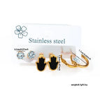 Zircon Black Palm Hoop Earrings Set 0444