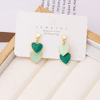 Double Heart Drop Glaze [Dark Green and Light Green Two Colors]