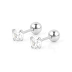 Steel Color round White Zirconium / 0.8*6*4 * 4mm