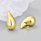 Comma Stud Earrings (Large Gold)