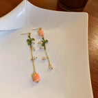Pink Roses Earrings
