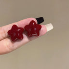 Angola Red Star Earrings