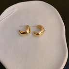 59# Silver Needle-Gold Geometric Letters Gold (Real Gold Plating)