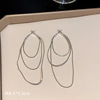Silver Three-Layer Snake Bone Chain Stud (G3817)