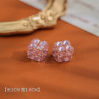 Pink Light Luxury Fashion High-end Zircon Earrings