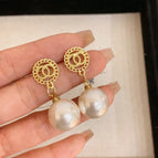 925 Silver Needle-White Pearl Ear Studs (G4373)-