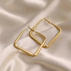 13# Silver Needle-Regular-Silver Needle-Square Ear Ring
