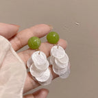 8# green natural shell earrings