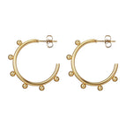 2.0*25 Welding Six Bead Earrings Gold