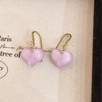 925 Silver Needle-Purple Love Crystal Ear Hook (G3868)-
