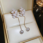 71# Silver Needle-Alloy-White Flowers