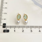 Light Blue Zircon Pearl-Silver Needle