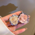 26# Silver Needle-Cloth-Pink Blue Flowers