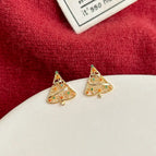 Zircon Christmas Tree-E0199 Silver Needle