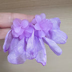 Purple Resin Hydrangea Chiffon Petal Stud Earrings