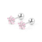 Steel Color Pentagram Pink Zirconium / 0.8*6*5 * 4mm
