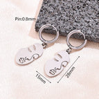 28x15mm / Medium Hollow Face Earrings (Steel Color) / 1 Pair/Package