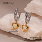 NMSE-J724-3 Color-blocked Diamond Earrings