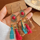 27-Crescent Red Beads Ear Hook 1414