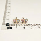 Pink Purple Zircon Butterfly-Silver Needle