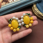 HE1093 Yellow Stone Earrings
