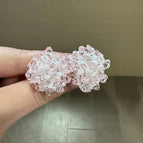 Sweet Pink Crystal Beaded Flower Stud Earrings