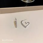 Silver Notched Heart Earrings (G0766)