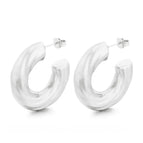 Thread C- Shaped Hollow Earrings Steel Color Ke109537-WGMW
