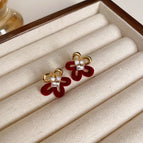 #34 Hollow Flower Flocked Earrings
