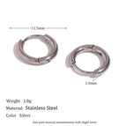 Classic Solid Ear Ring-Silver-12mm