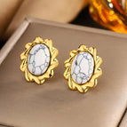 Gold White Turquoise E-24