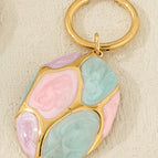One Size / A / 1 Piece Enamel Oval Pendant Earrings