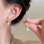 Water drop butterfly earrings
