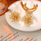 【Hot Sale】MMEH-0110 Fireworks Earrings【Real Gold Plating Thickened Sapphire】