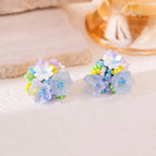 14 # Three-dimensional Hydrangea Earrings (Real Gold Plating)