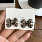 4686 Bow Earrings Coffee Leopard Print