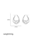 Silver / Twill U-Shaped Earrings