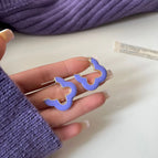 Four-leaf Clover Glazed Hoop Earrings