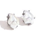 Luxury Baroque Imitation Pearl Earrings-Steel Color
