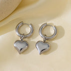 Qyg3049 Peach Heart Steel Earrings