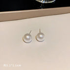 White Wrinkle Beads 12#Earrings (F2585)
