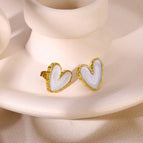Love heart stud earrings