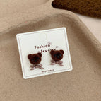 ZXW09 [Coffee Color] Bow Tie Bear Head