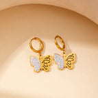 Golden Hollow Butterfly Earrings